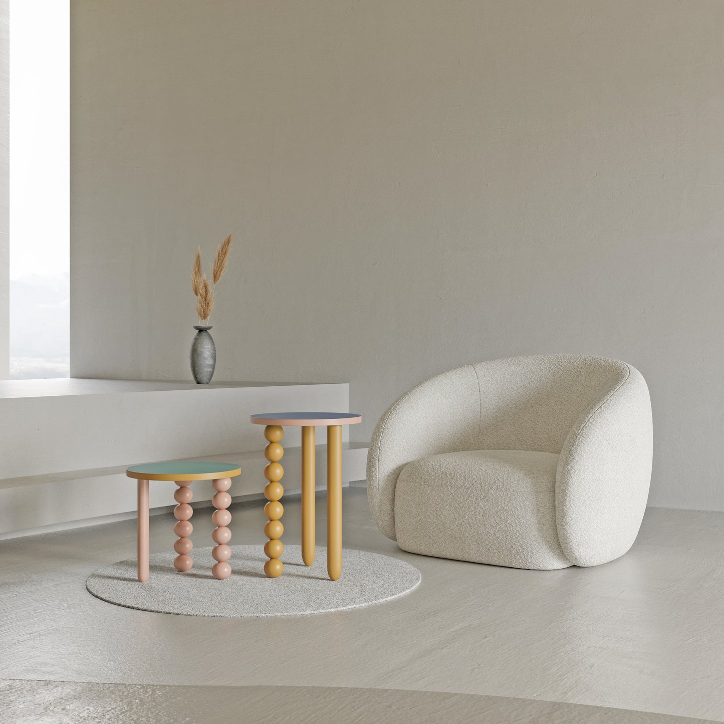 Mesa de Apoio Pescador M | Composição em Laca 01