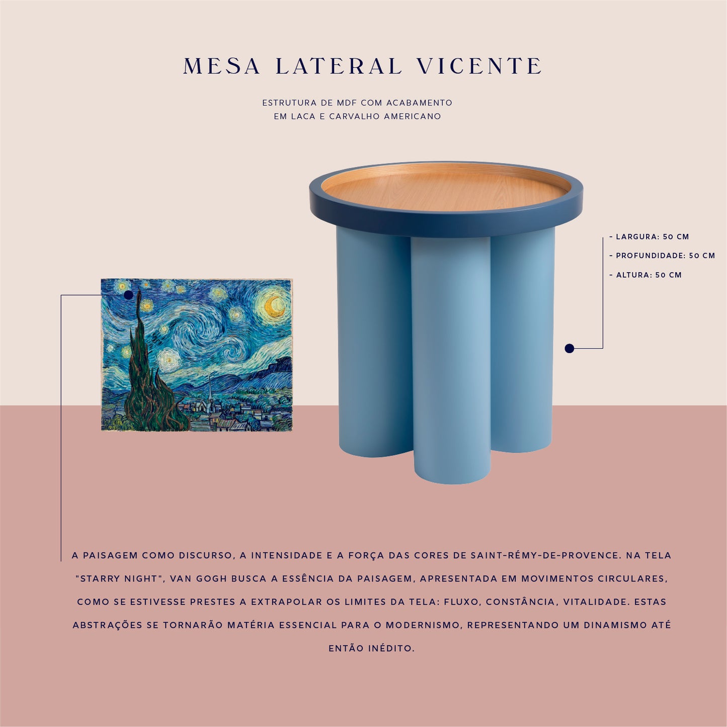 Mesa de Apoio Vicente | Composição em Laca 01