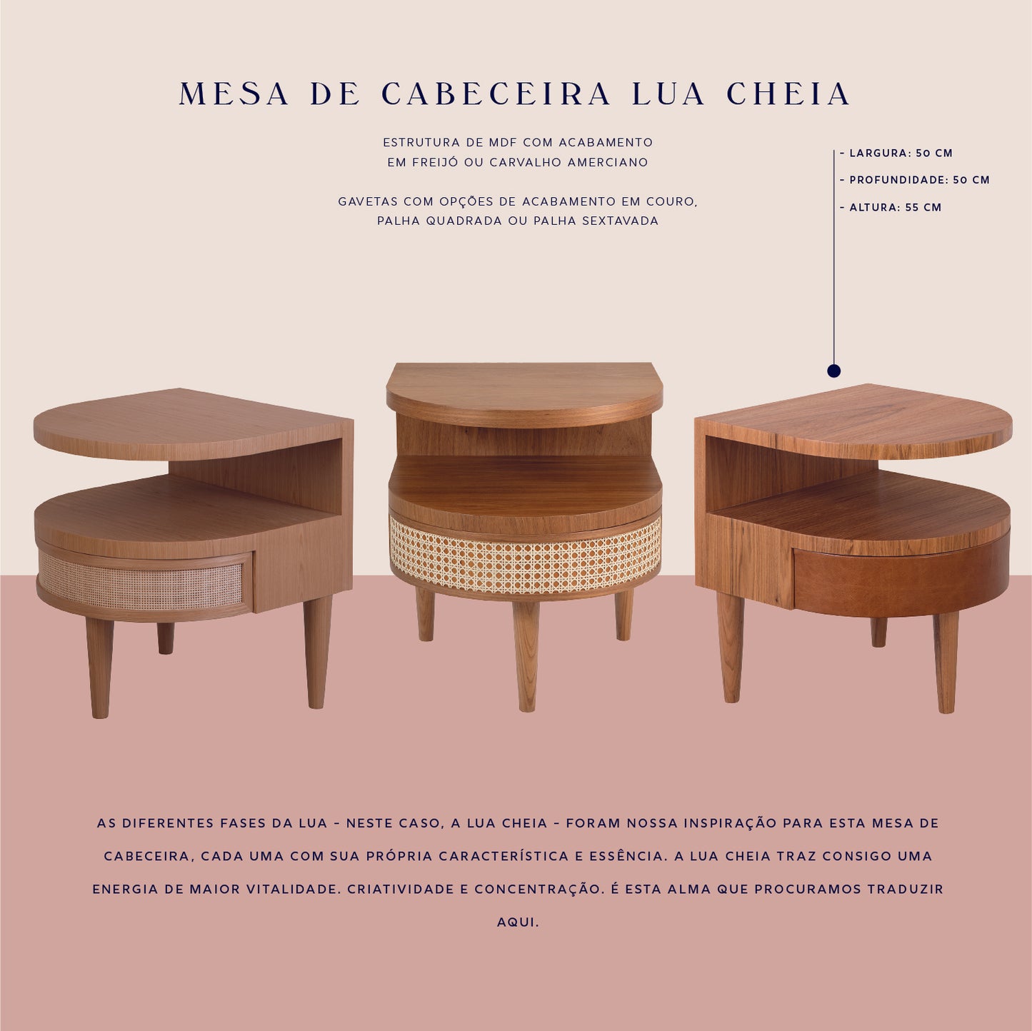 Mesa de Cabeceira Lua Cheia
